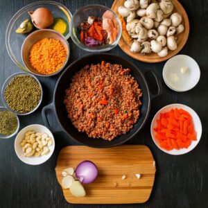 Mehr über den Artikel erfahren Vegetarisches Linsen-Hackfleisch